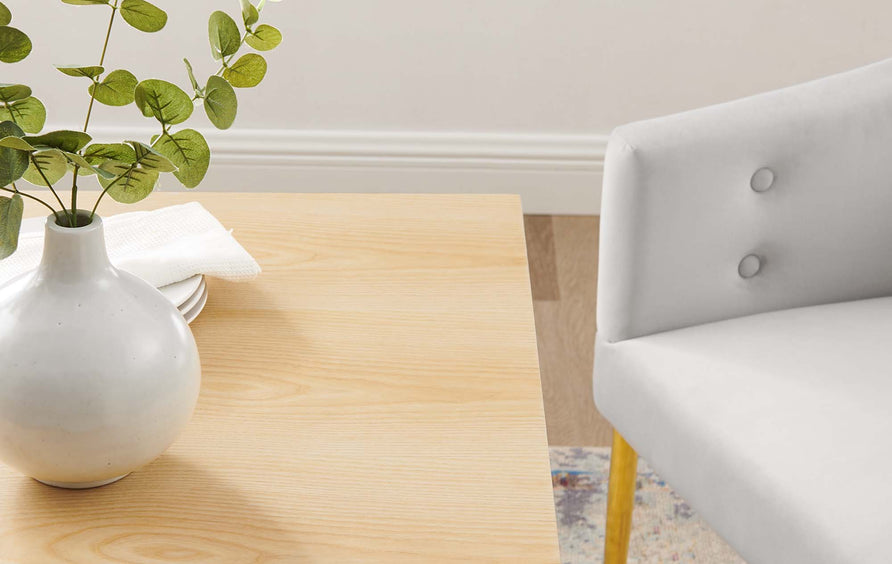 Theo 24" Square Dining Table in Gold Natural
