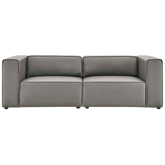 Mingle 2-Piece Vegan Leather Sectional Sofa Loveseat by Furniture for America