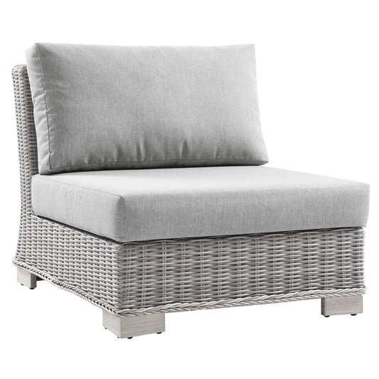 Conway Outdoor Patio Wicker Rattan Armless Chair by Furniture For America
