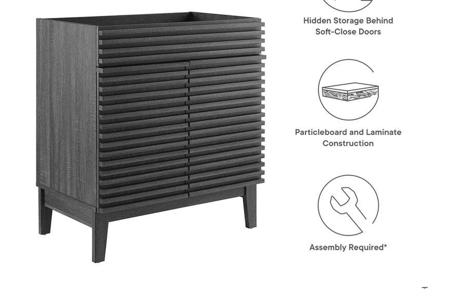 Vera 30" Bathroom Vanity Cabinet (Sink Basin Not Included) in Charcoal