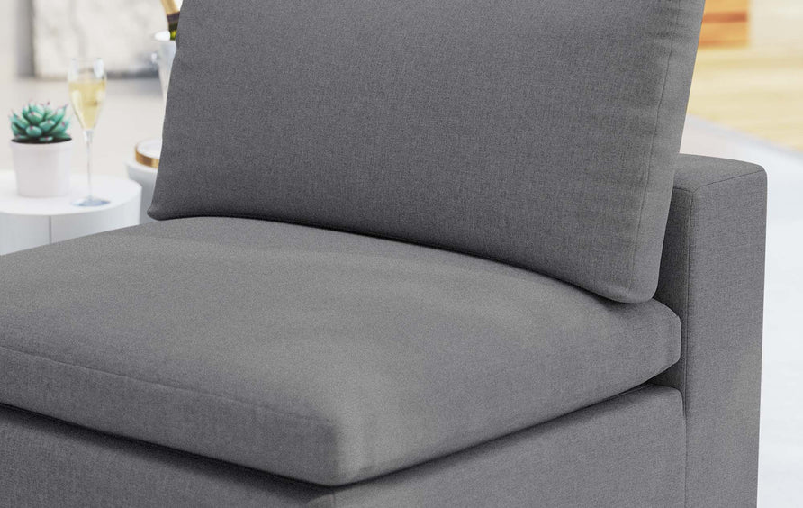 Linden Sunbrella® Outdoor Patio Armless Chair in Gray