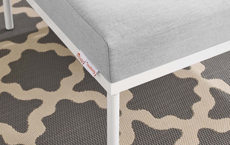 Cliff Sunbrella® Outdoor Patio Aluminum Ottoman in Gray