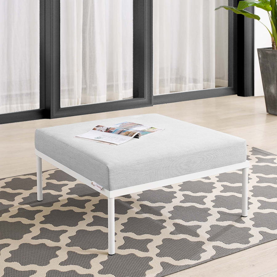 Cliff Sunbrella® Outdoor Patio Aluminum Ottoman in Gray