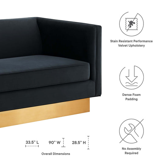 Eminence Upholstered Performance Velvet Sofa by Furniture for America