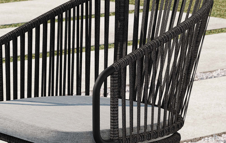 Dittany Outdoor Patio Armchair in Charcoal Gray
