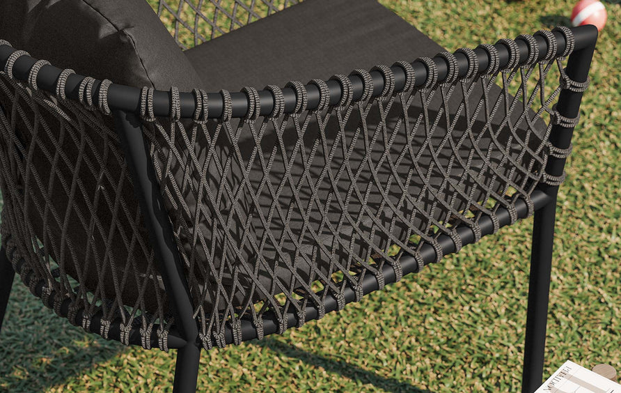 Spiddal Outdoor Patio Dining Armchair in Charcoal Charcoal