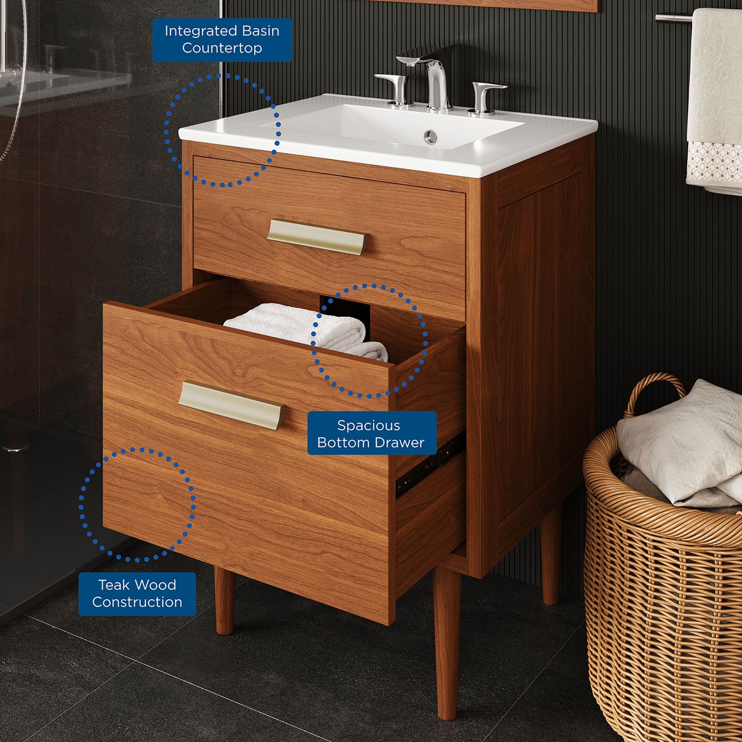 Arbor 24" Bathroom Vanity in Natural White