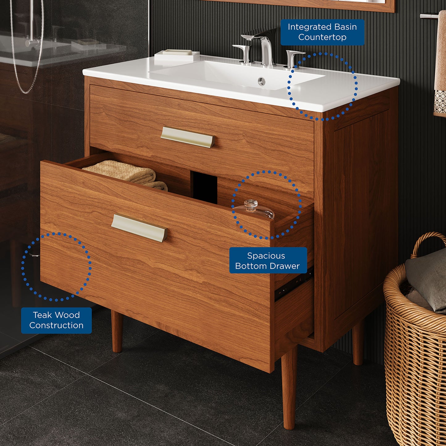 Arbor 36" Bathroom Vanity in Natural White