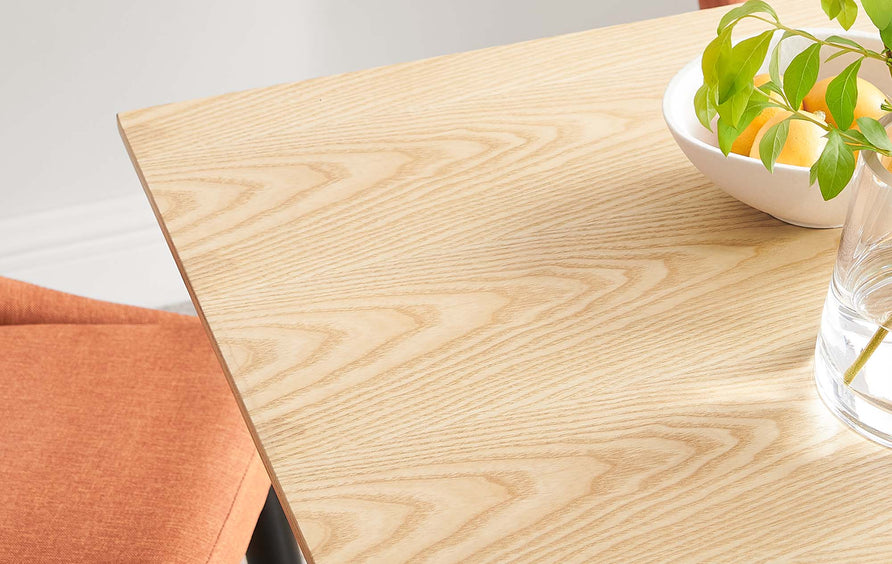 Lumen 24" Square Wood Dining Table in White Natural