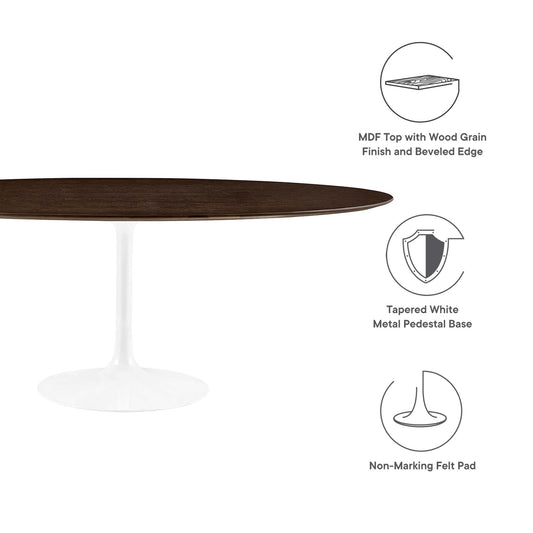Lippa 78" Oval Wood Dining Table by Furniture For America
