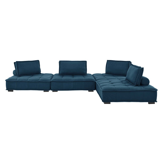 Saunter 4-Piece Tufted Fabric Fabric Sectional Sofa by Furniture for America