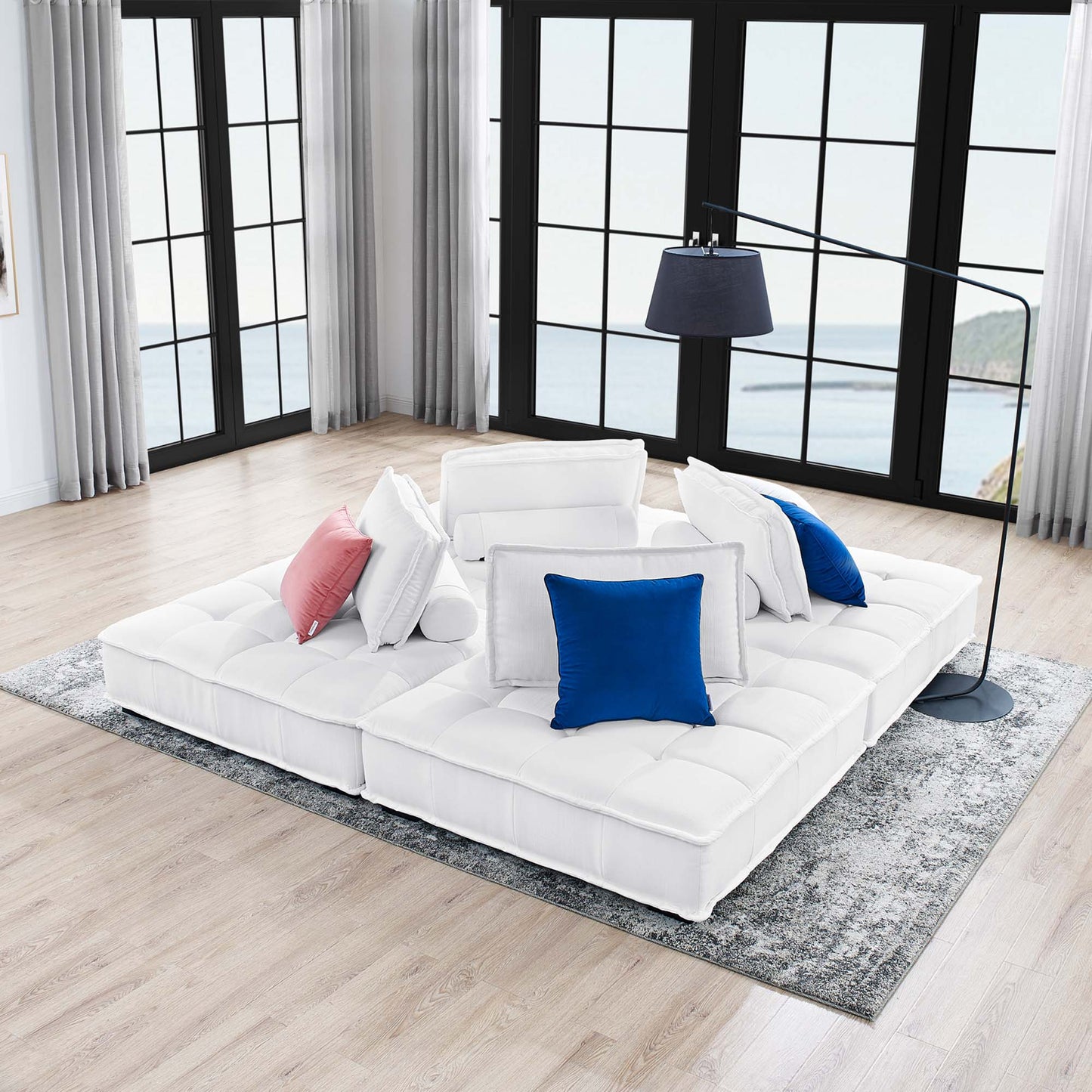 Saunter 4-Piece Tufted Fabric Fabric Sectional Sofa by Furniture for America