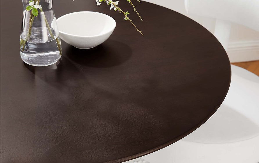 Lumen 36" Round Wood Dining Table in Gold Cherry Walnut