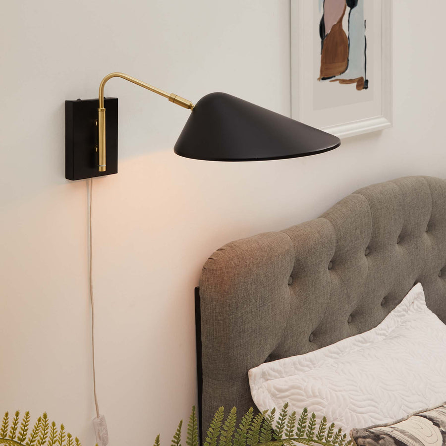 Stella 7" Swing Arm Wall Sconce in Black
