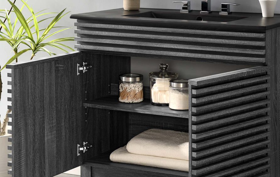 Vera 36" Bathroom Vanity in Charcoal Black