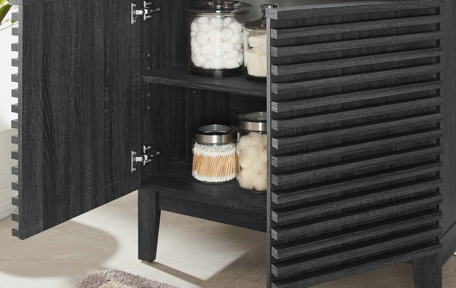 Vera 30" Bathroom Vanity Cabinet in Charcoal White