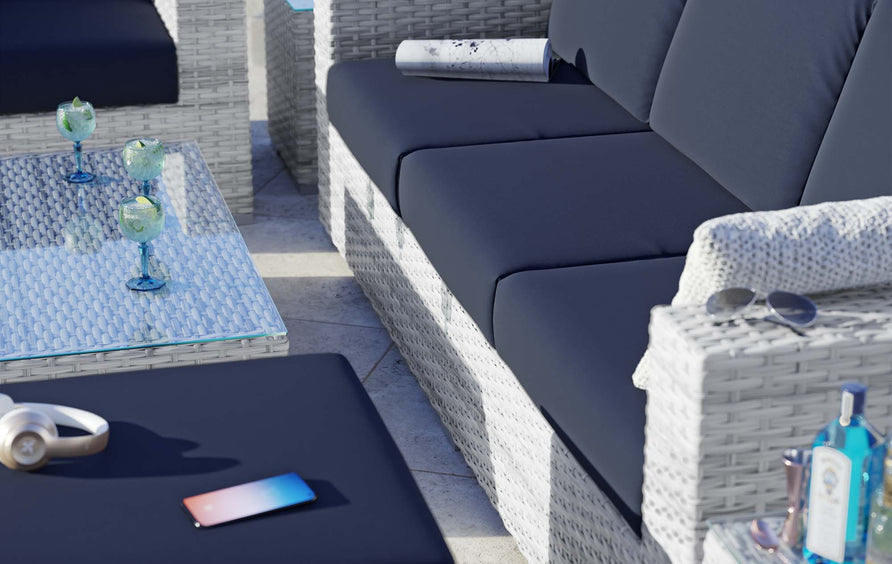 Sienna 6-Piece Outdoor Patio Set in Light Gray Navy