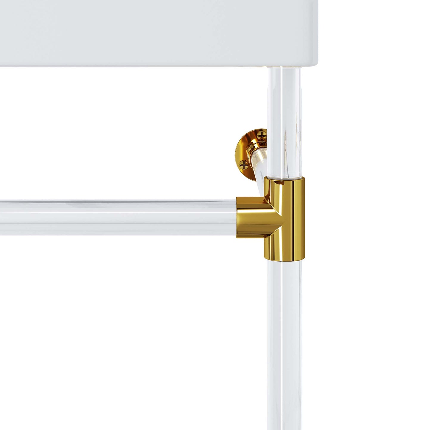 Gaia 24" Acrylic Wall-Mount Bathroom Vanity in Clear White