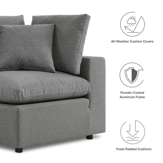 Commix Overstuffed Outdoor Patio Loveseat by Furniture for America