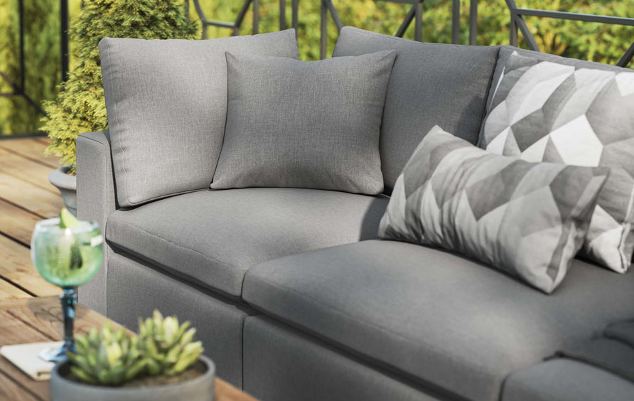 Linden Overstuffed Outdoor Patio Sofa in Charcoal