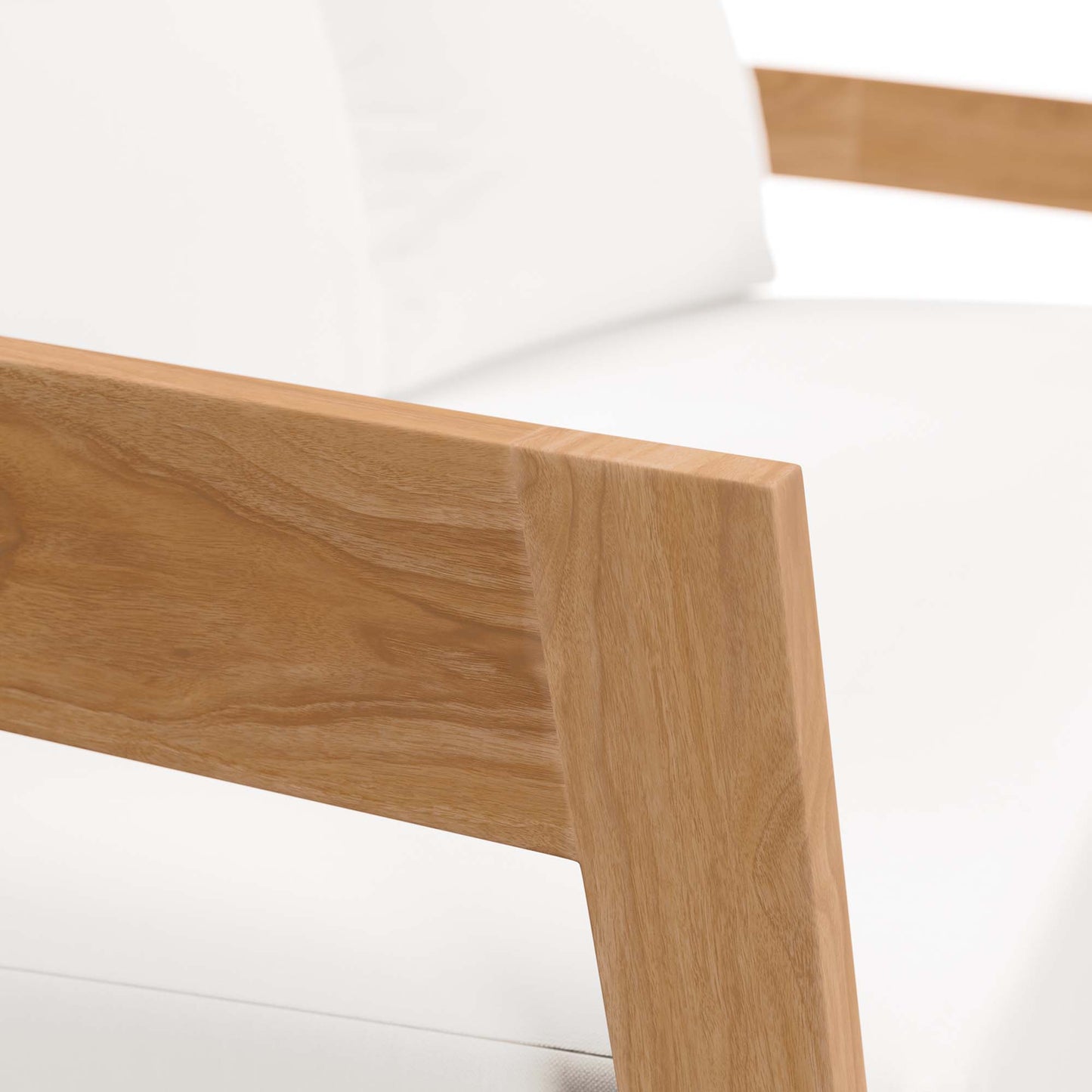 Blake Teak Wood Outdoor Patio Loveseat in Natural White