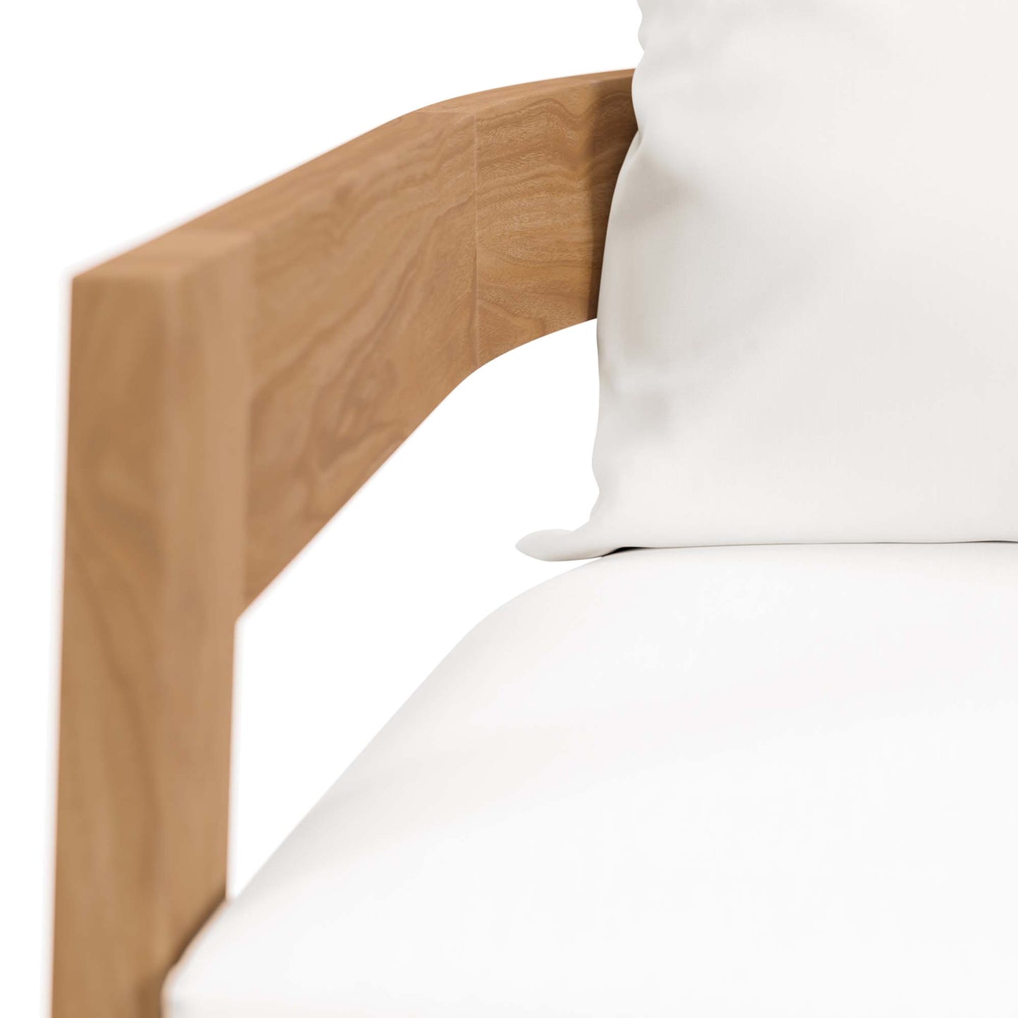 Blake Teak Wood Outdoor Patio Armchair in Natural White