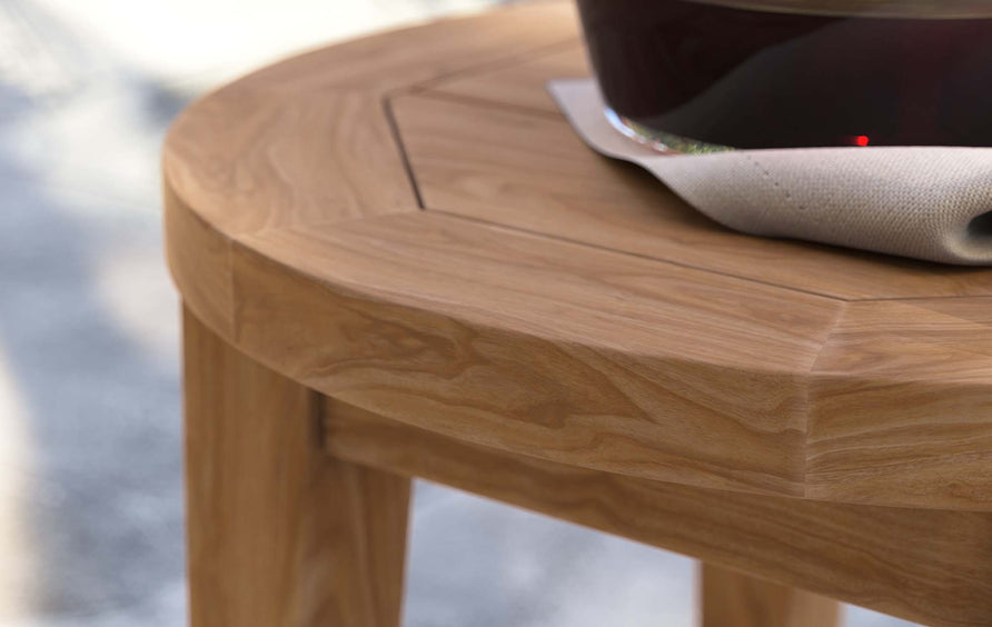 Blake Teak Wood Outdoor Patio Side Table in Natural