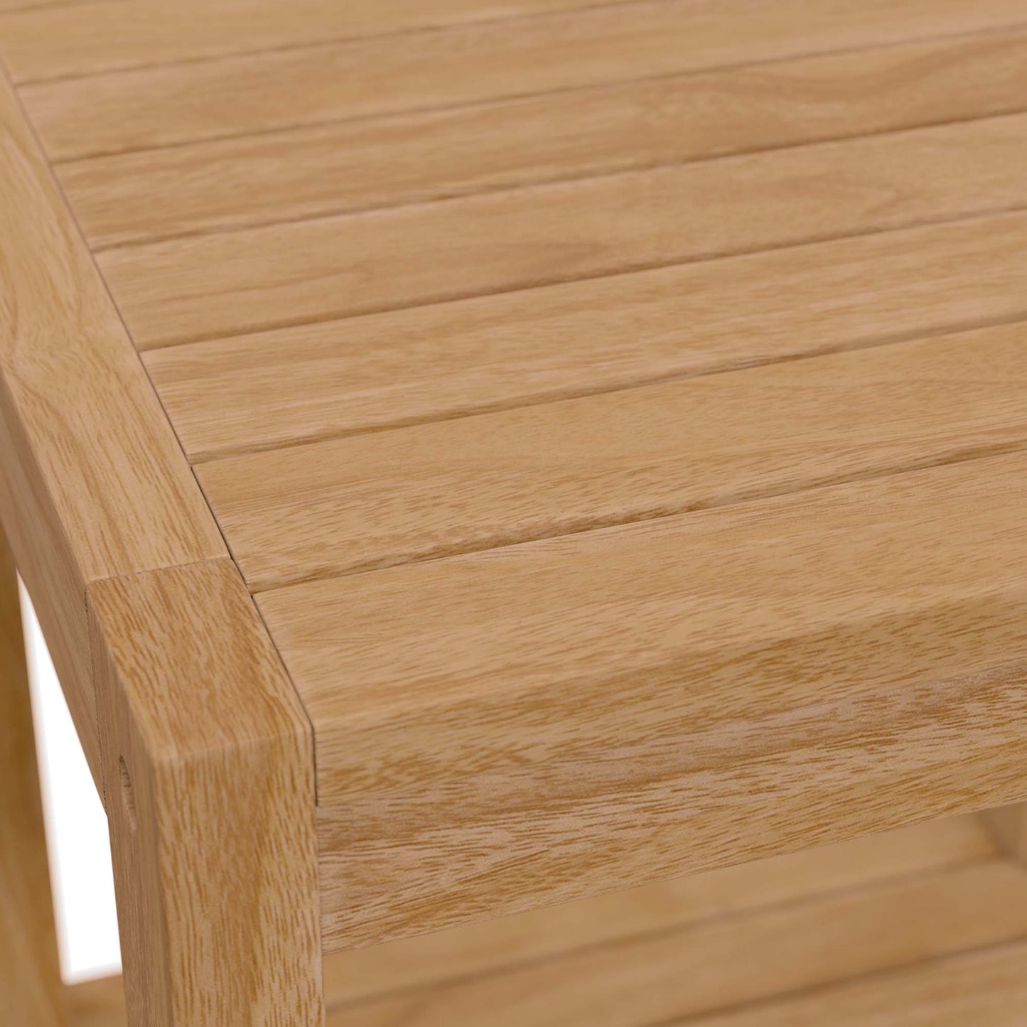Avery Teak Wood Outdoor Patio Side Table in Natural