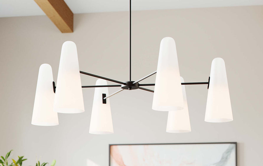Tova 6-Light Chandelier in Opal Black