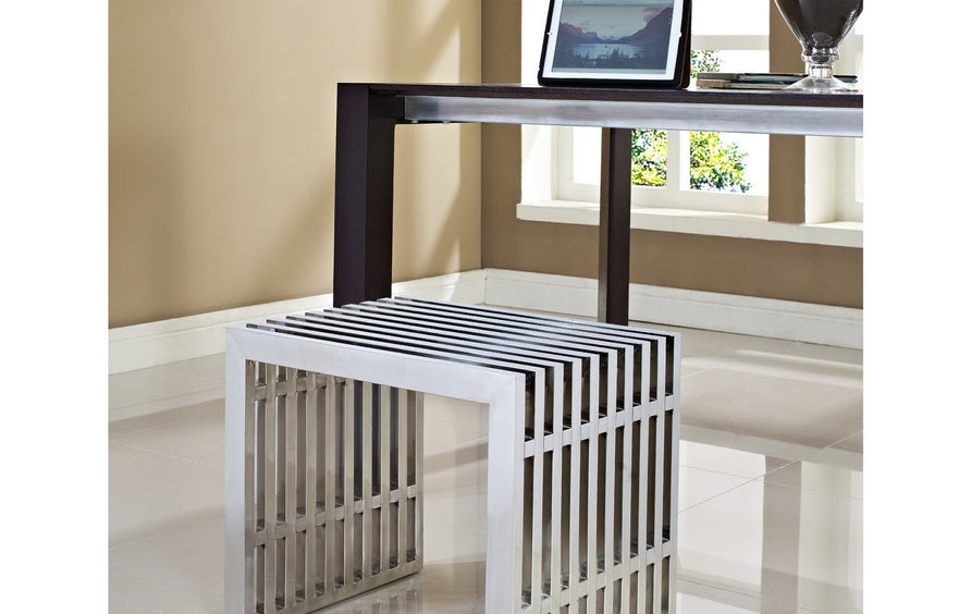 Fenn Small Stainless Steel Bench in Silver