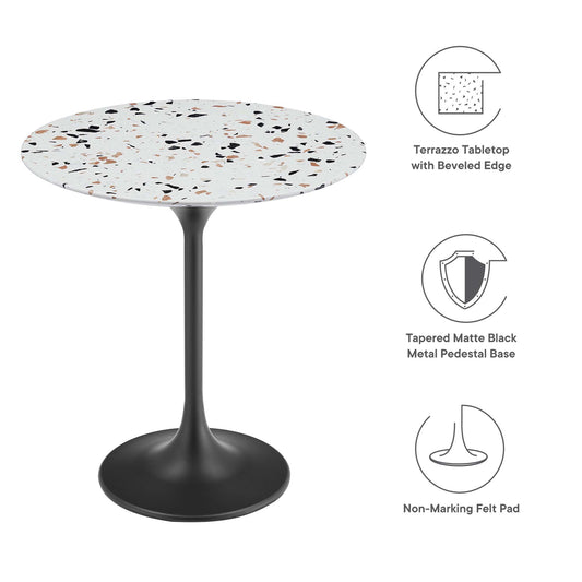 Lippa 20" Round Terrazzo Side Table by Furniture For America