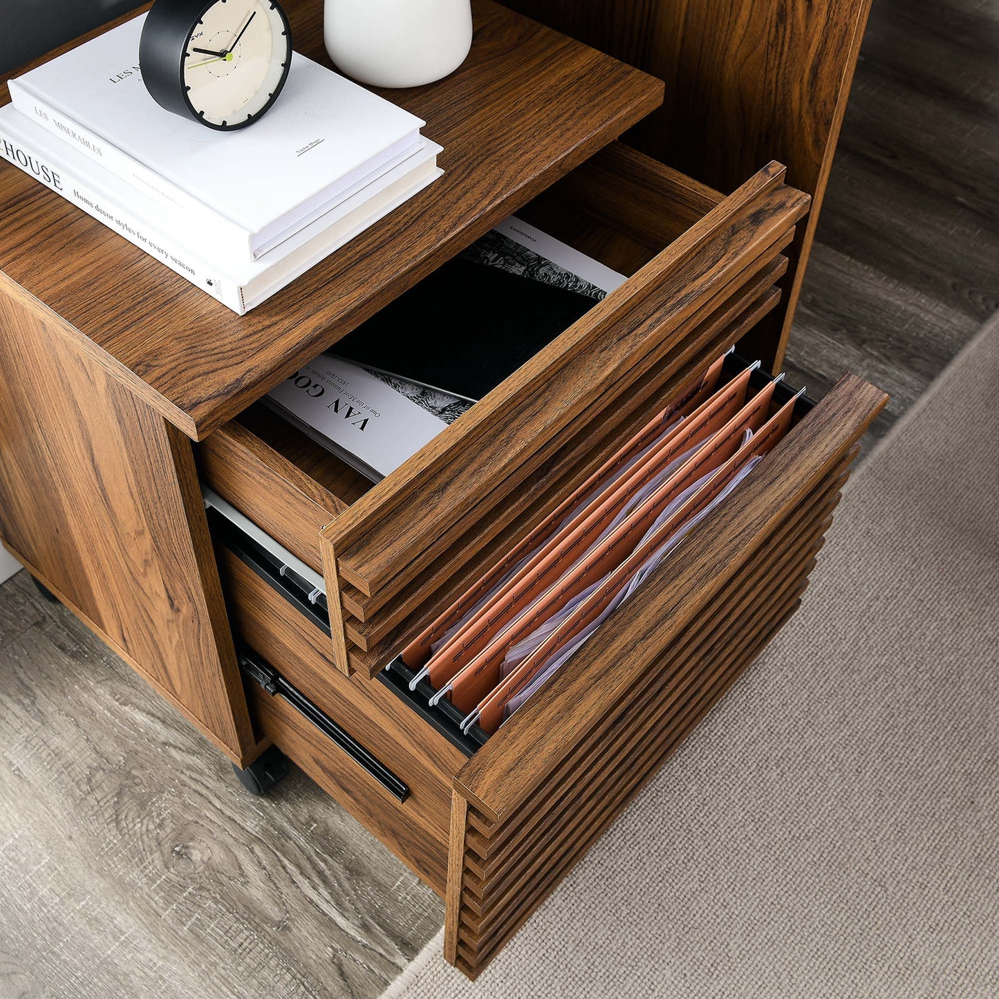 Vera Wood File Cabinet in Walnut