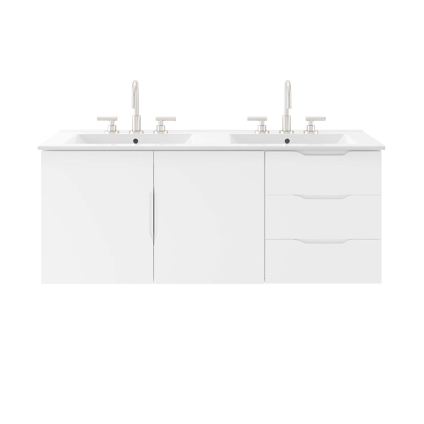 Bellamy 48" Double Sink Bathroom Vanity in White White