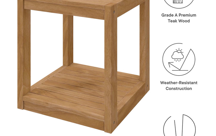 Avery 6-Piece Teak Wood Outdoor Patio Set in Natural Gray