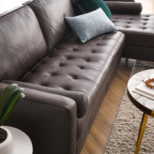 Valour 98" Leather Sectional Sofa by Furniture for America