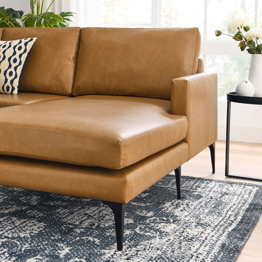 Evermore Right-Facing Vegan Leather Sectional Sofa by Furniture for America