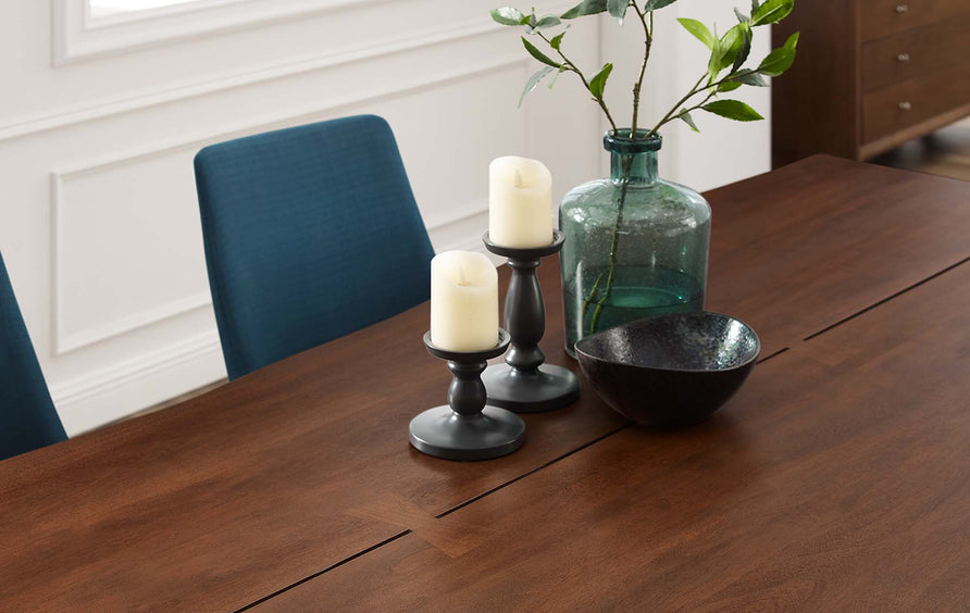 Coir 96" Live Edge Acacia Wood Acacia Wood Dining Table in Black Walnut