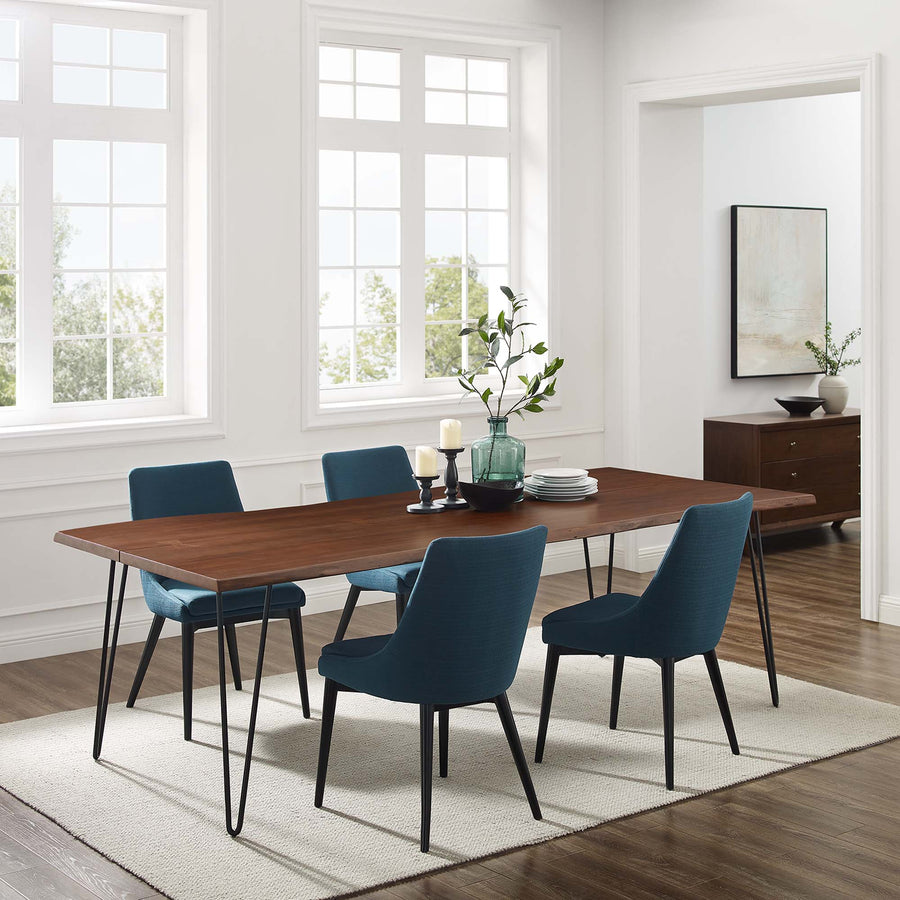 Coir 96" Live Edge Acacia Wood Acacia Wood Dining Table in Black Walnut