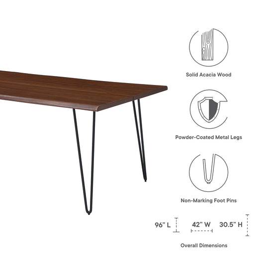 Ardor 96" Live Edge Acacia Wood Acacia Wood Dining Table by Furniture For America