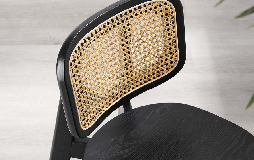 Lucian Wood Dining Side Chair Set of 2 in Black