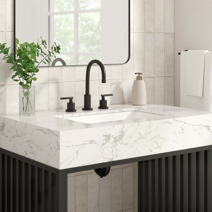 Fenn 36" Bathroom Vanity in White Black