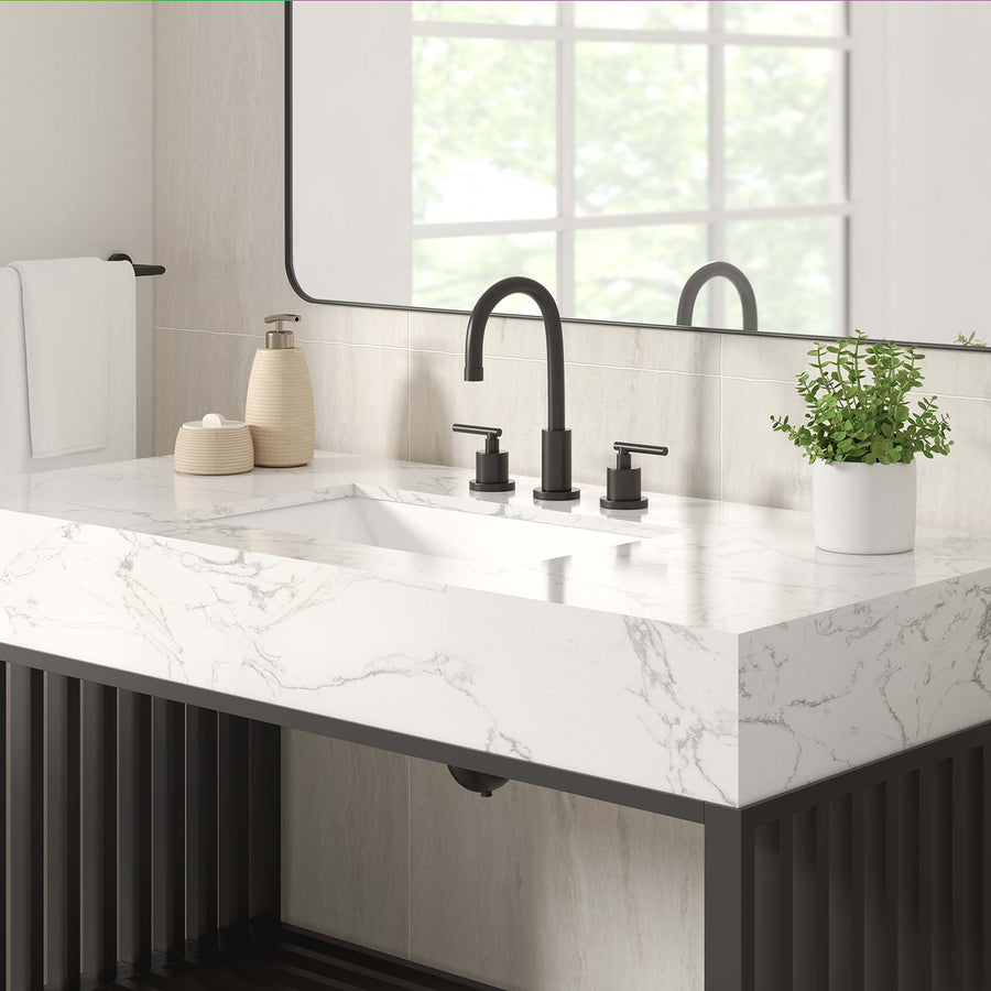 Fenn 48" Bathroom Vanity in White Black