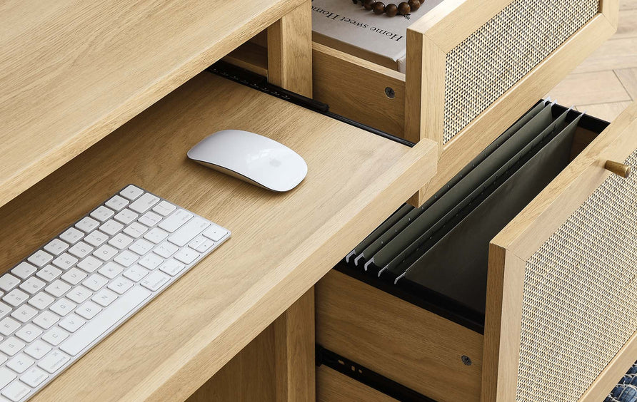 Wren 63" Office Desk in Oak