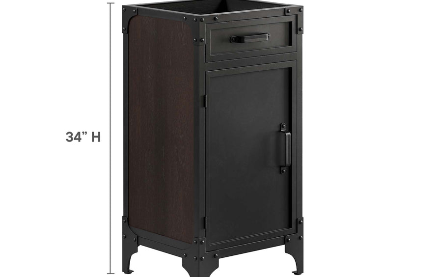 Clover 18" Bathroom Vanity Cabinet (Sink Basin Not Included) in Black Walnut