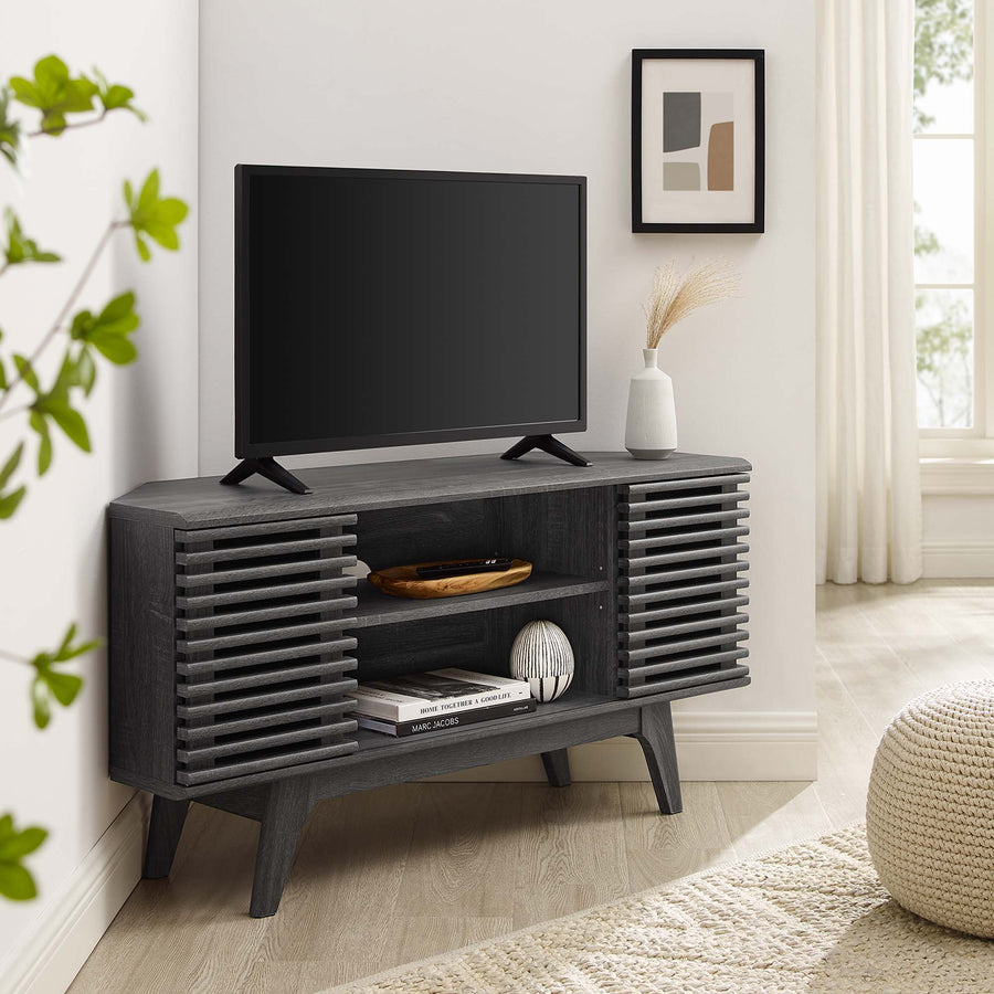 Vera 46" Corner TV Stand in Charcoal