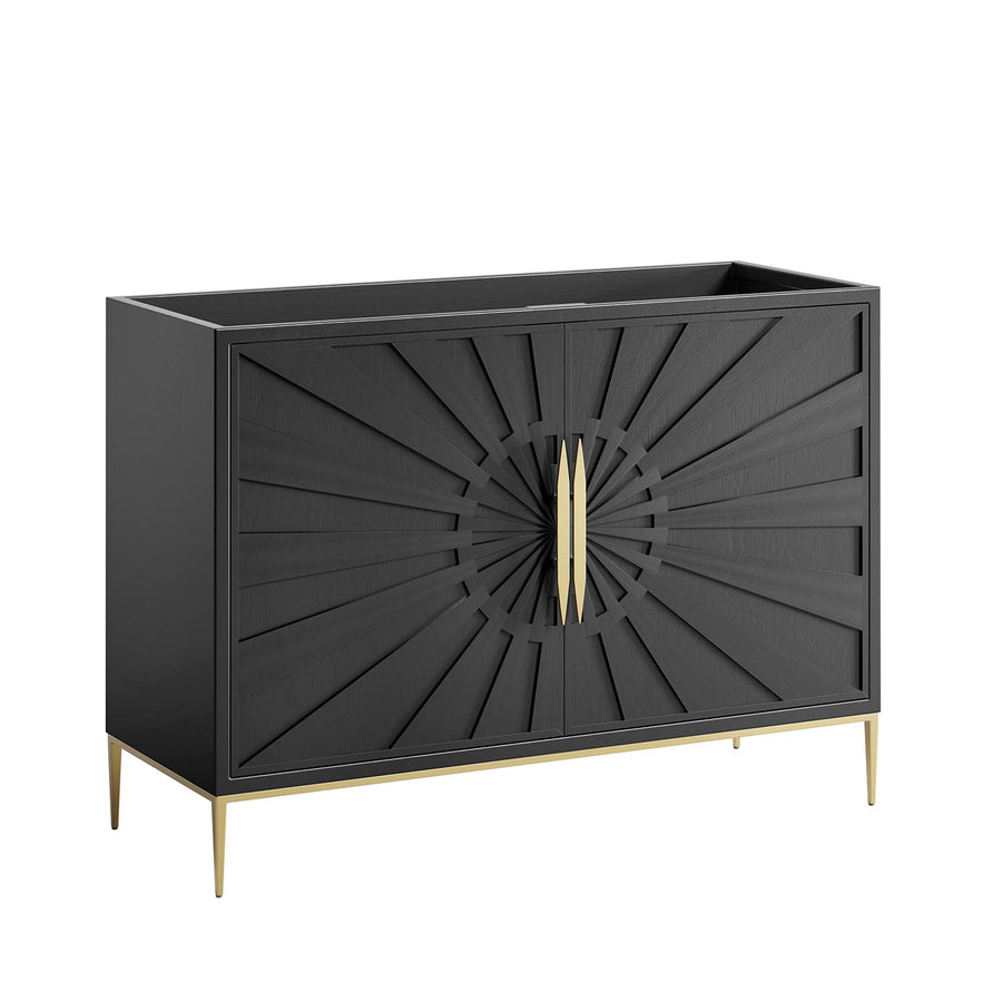 Briar 48" Double or Single Sink Compatible (Not Included) Bathroom Vanity Cabinet in Black