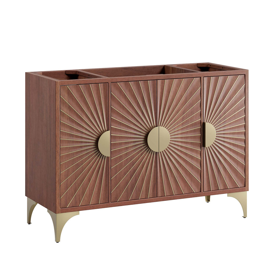 Ridge 48" Single Sink Compatible (Not Included) Bathroom Vanity Cabinet in Walnut