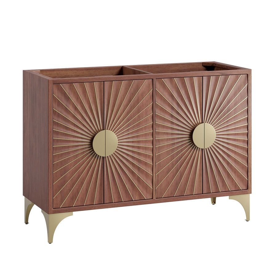 Ridge 48" Double Sink Compatible (Not Included) Bathroom Vanity Cabinet in Walnut