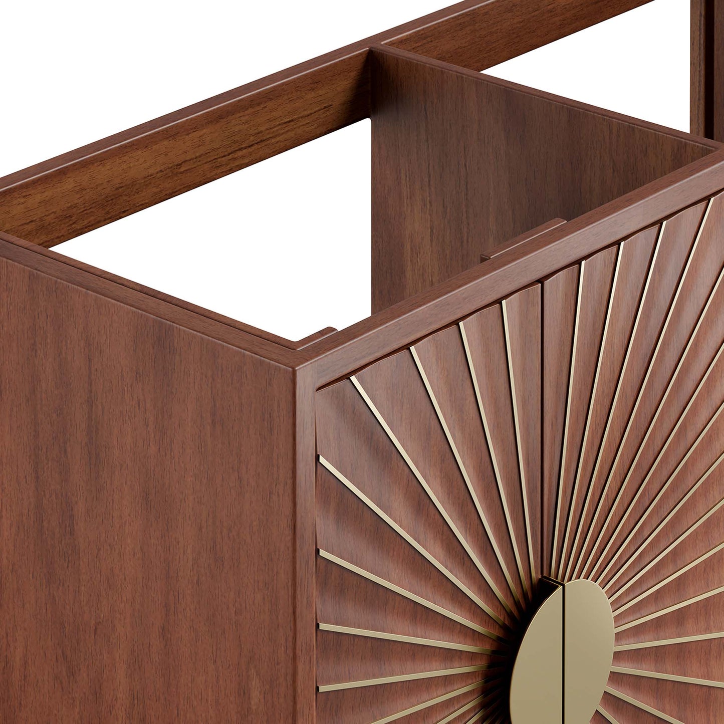 Ridge 48" Double Sink Compatible (Not Included) Bathroom Vanity Cabinet in Walnut