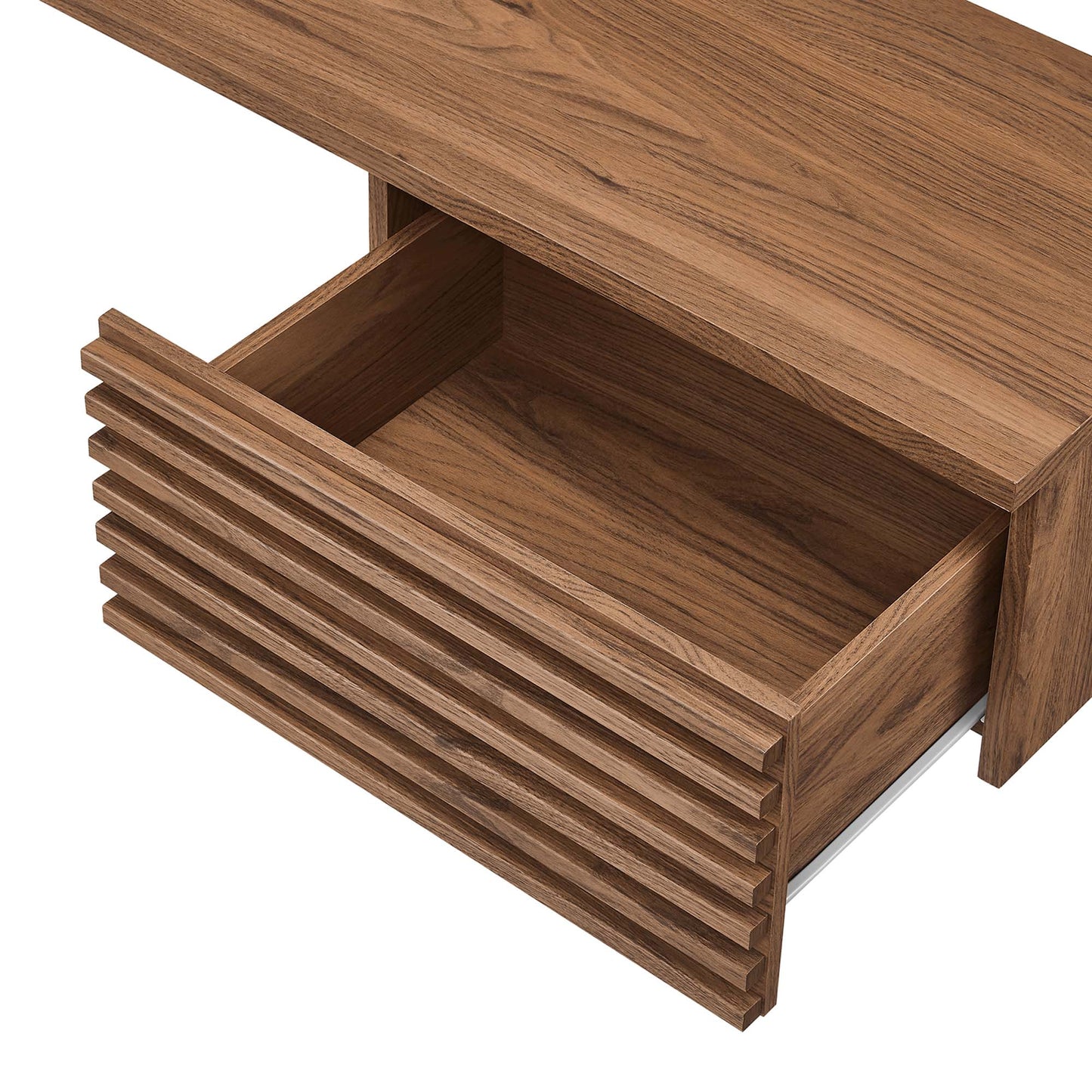 Vera Wall Mount Corner Office Desk in Walnut